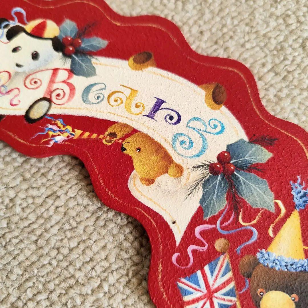 トールペイント クリスマス テディベア リース 古屋加江子