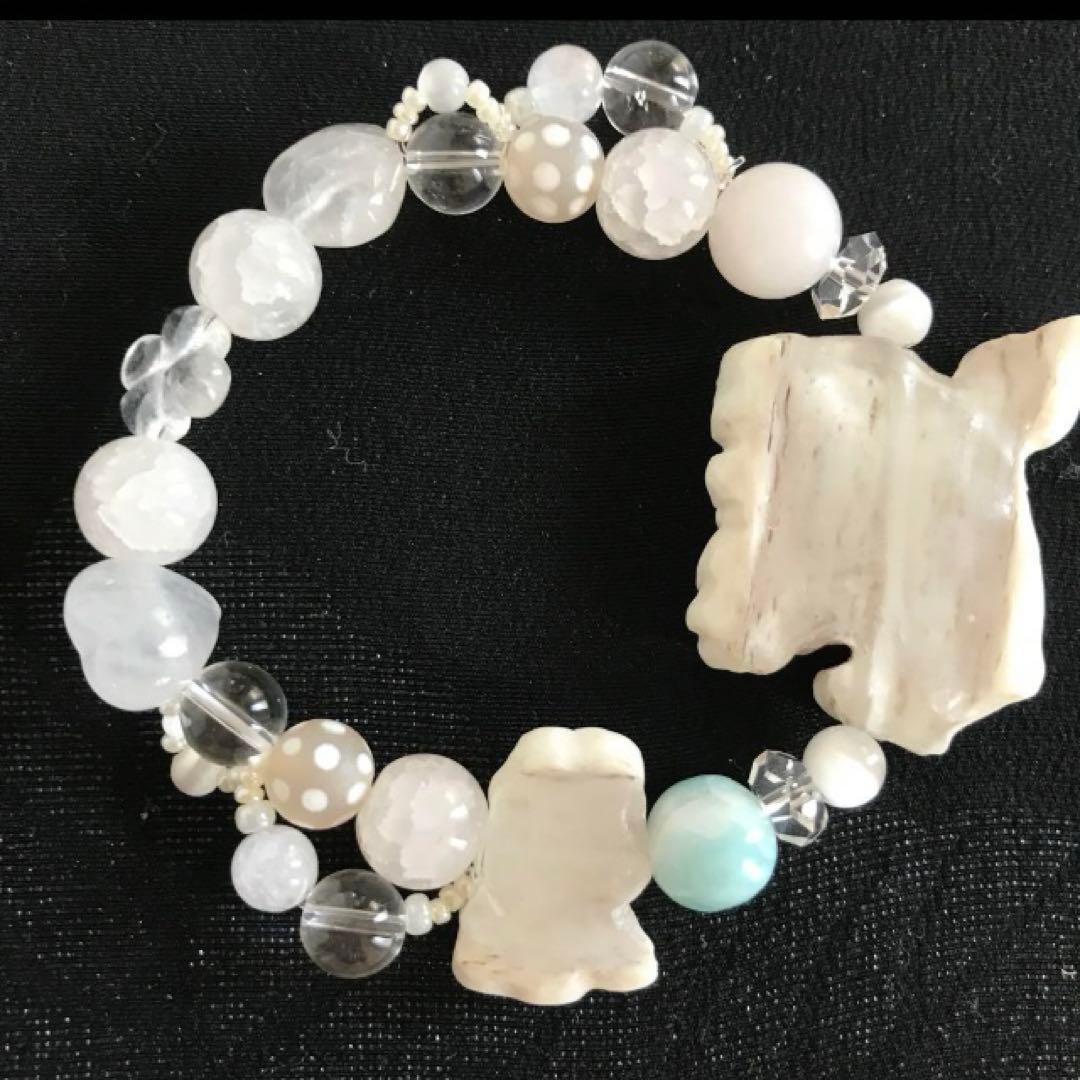 【種名　日本鹿の角】オリジナル彫刻使用 ⭐️白うさぎのプロポーズ⭐️ ☆匿名☆