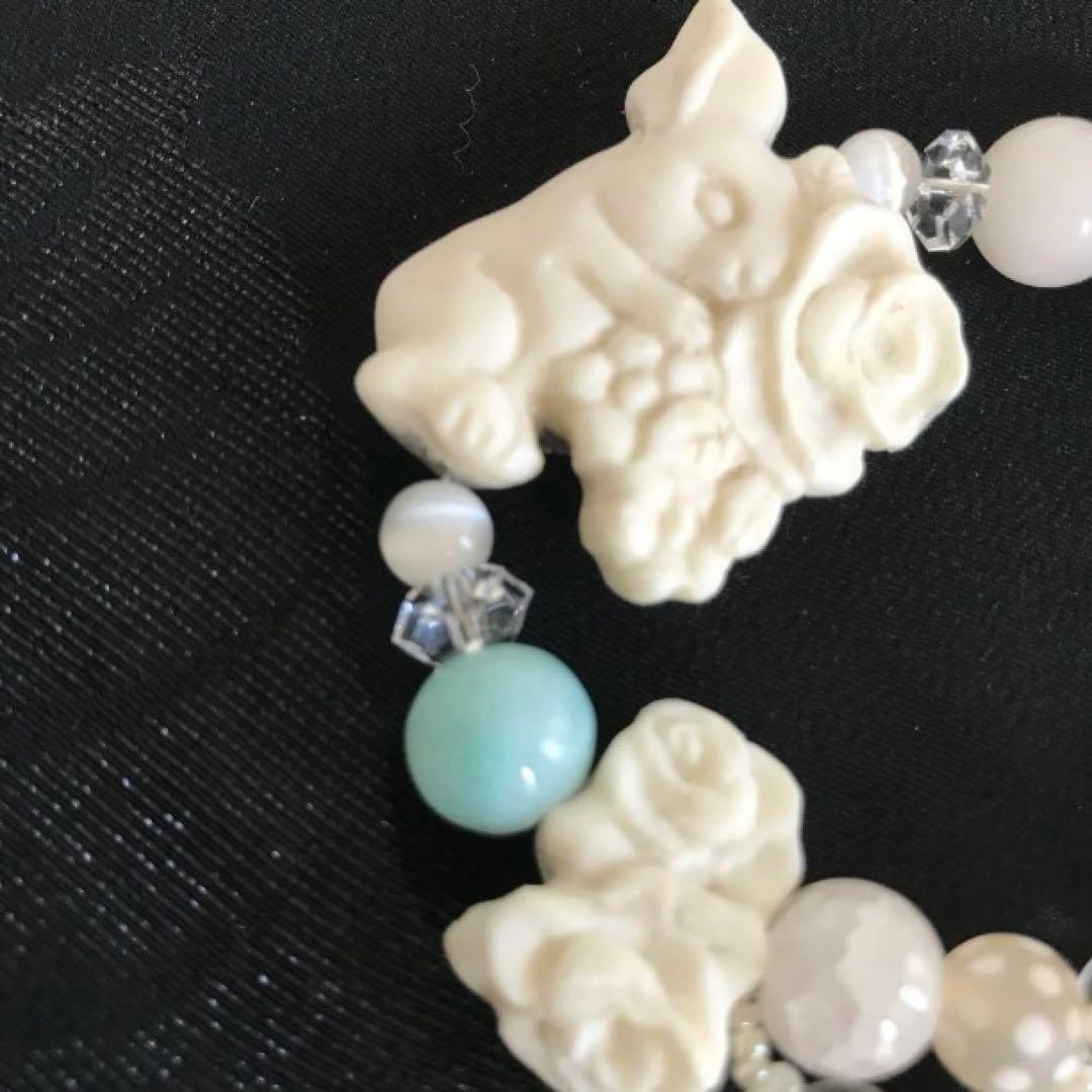 【種名　日本鹿の角】オリジナル彫刻使用 ⭐️白うさぎのプロポーズ⭐️ ☆匿名☆