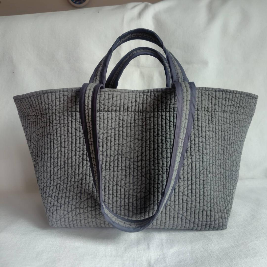 底板ヌビ☆トートバッグ シングルハンドル☆ グレー ヌビバッグ