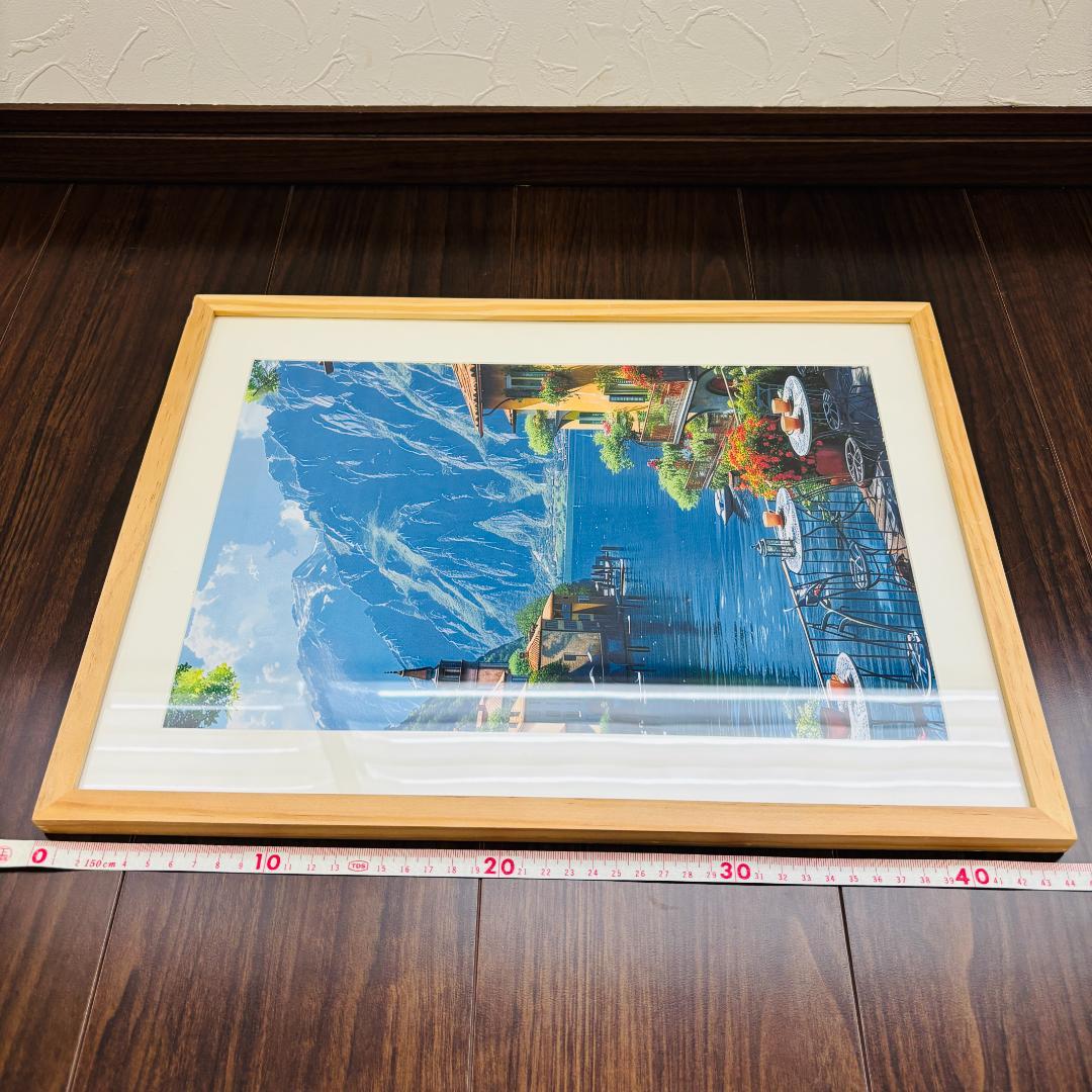 イタリア湖水地方 風景画 額装 インテリアアート コモ湖風・リビング装飾