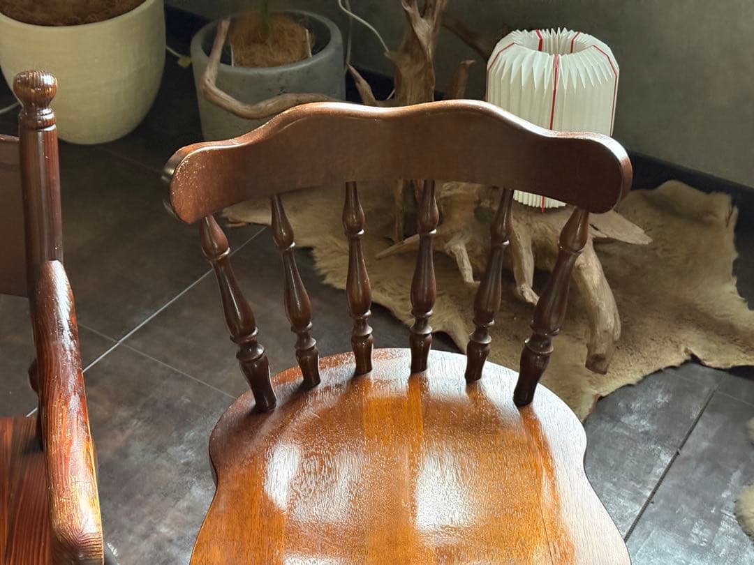 キツツキマーク　飛騨産業　ウッドチェア　キツツキマーク　レトロ　2脚セット　nG