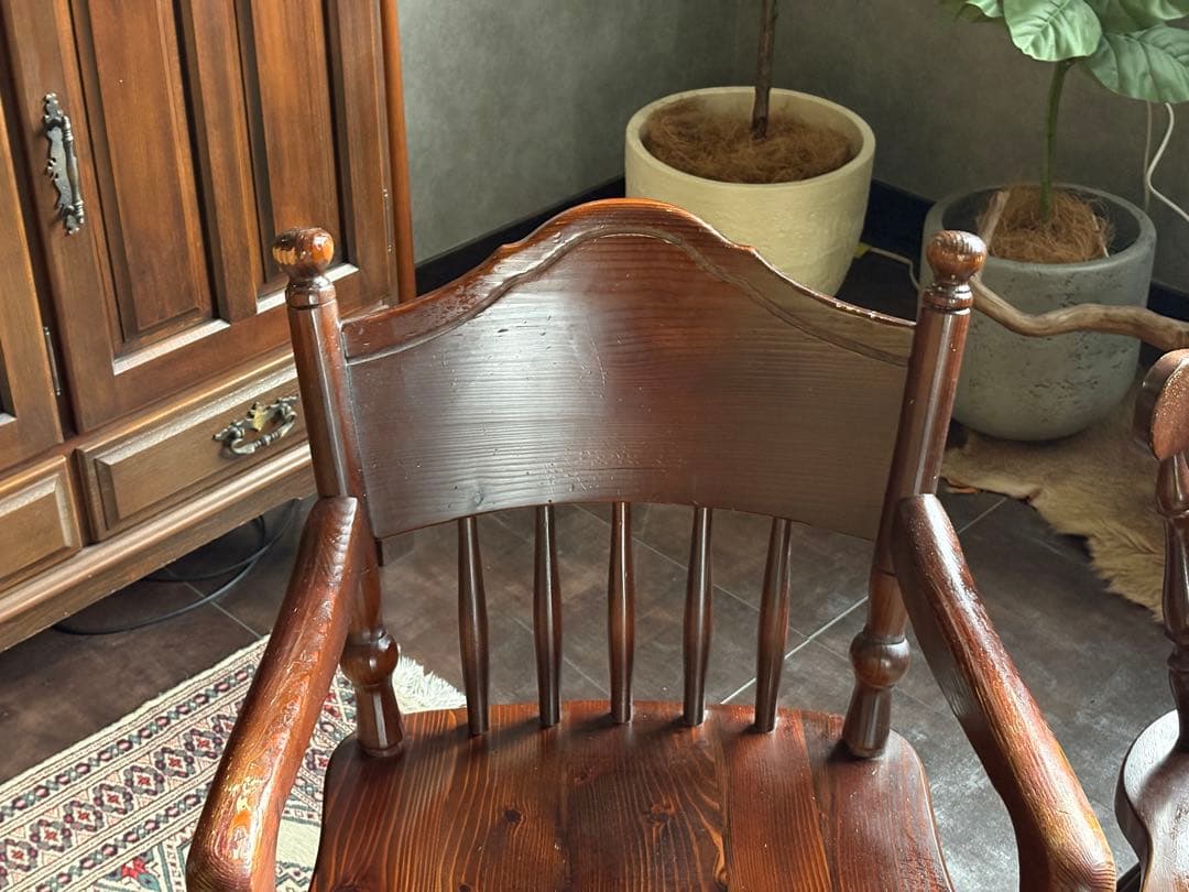 キツツキマーク　飛騨産業　ウッドチェア　キツツキマーク　レトロ　2脚セット　nG