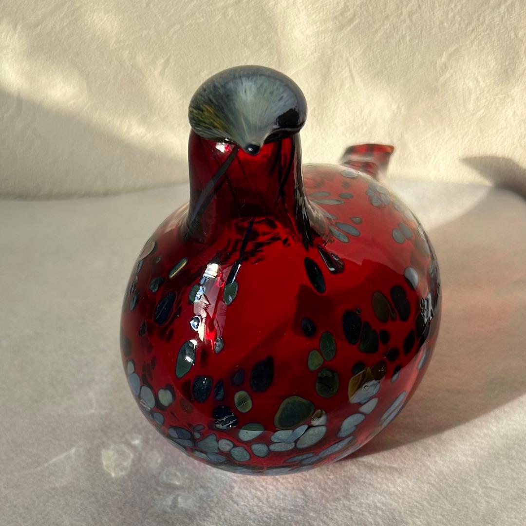 オイバ・トイッカ ガラスの鳥 Rubybird ルビーバード クランベリー