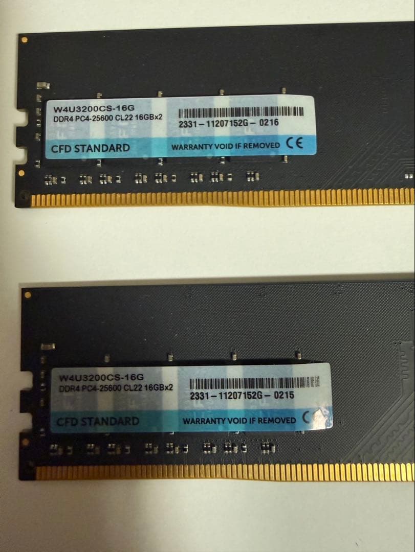【デスクトップ用メモリ】 CFD DDR4-PC4-25600 16GB✖︎2