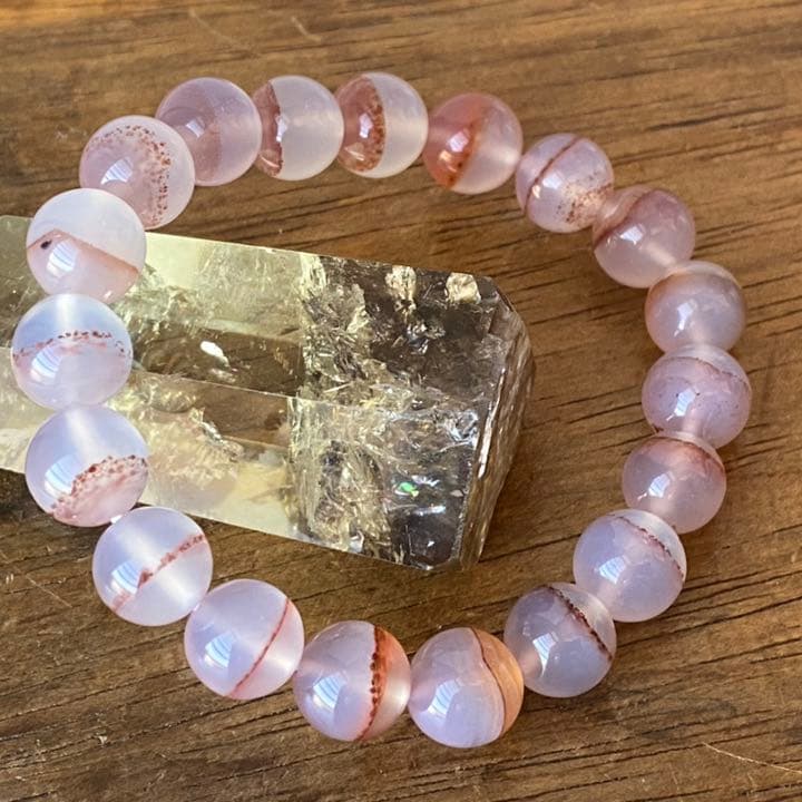 紅朱紗(シナバー)インアゲートブレスレット