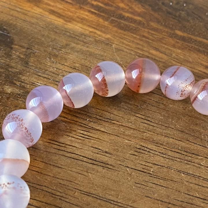 紅朱紗(シナバー)インアゲートブレスレット