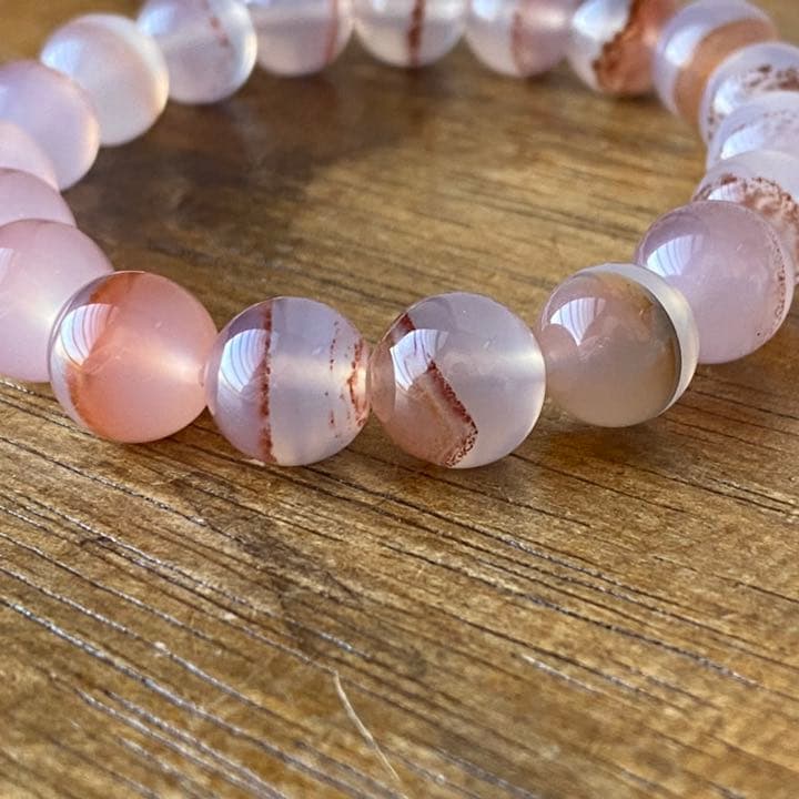 紅朱紗(シナバー)インアゲートブレスレット