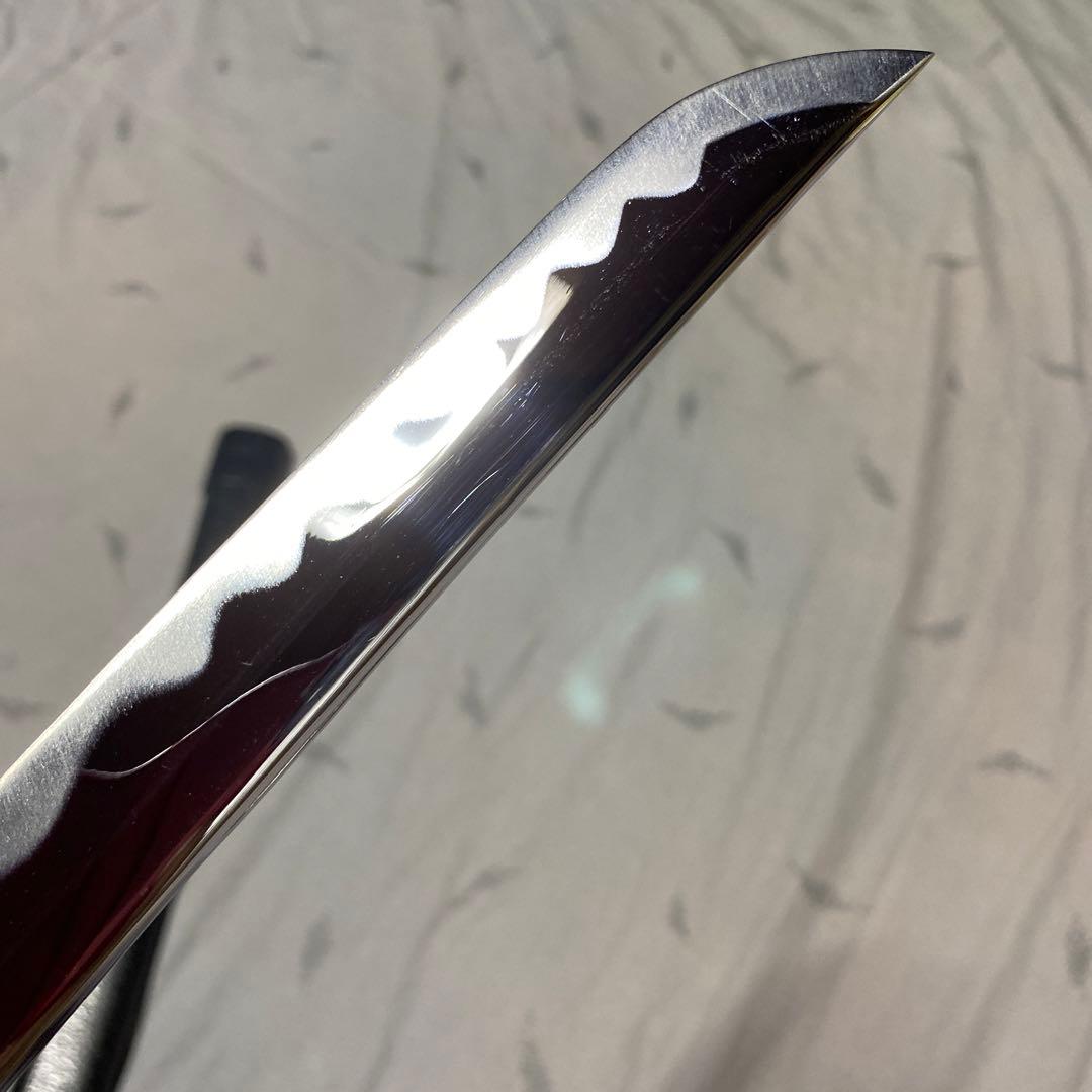 模造刀 ツートン皮巻柄 楕円鍔 黒粒黒鞘