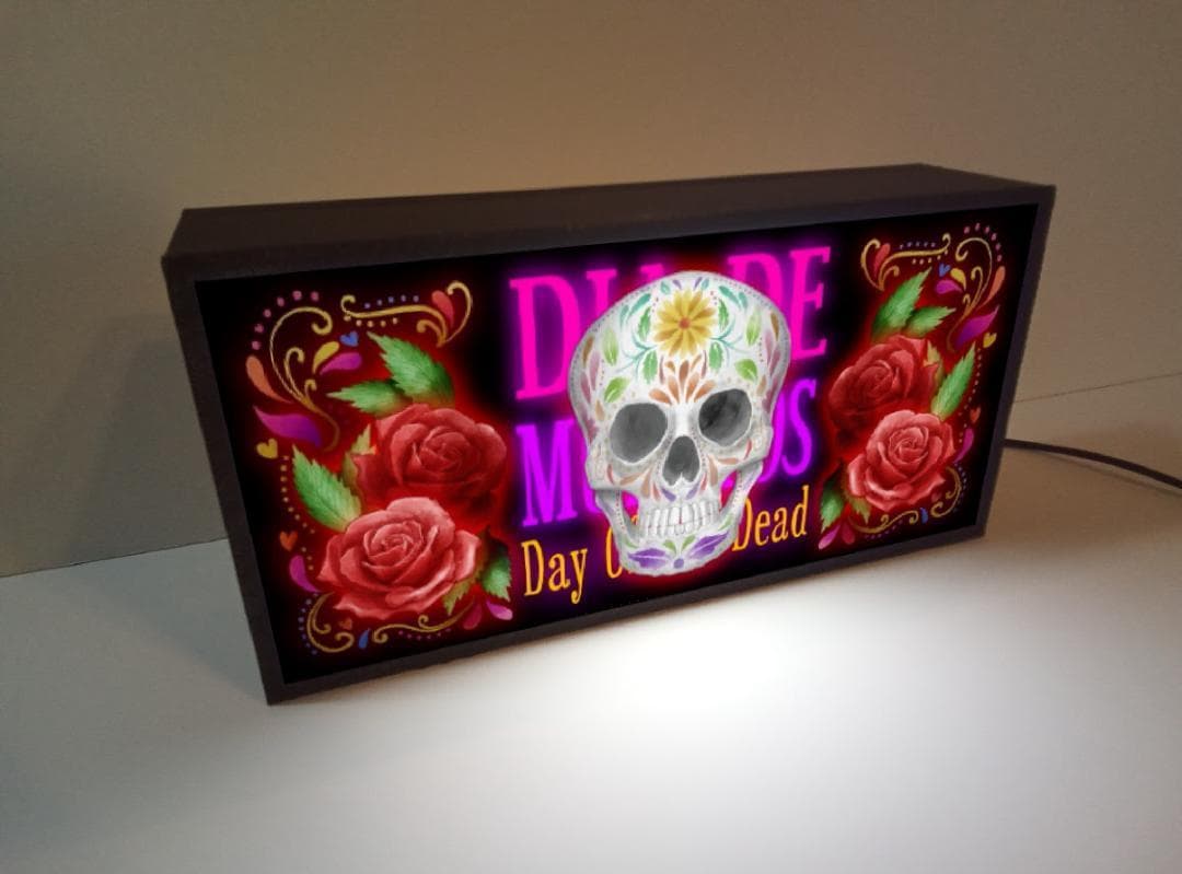 メキシカンスカル 死者の日 カラベラ テキーラ 看板 置物 雑貨 ライトBOX