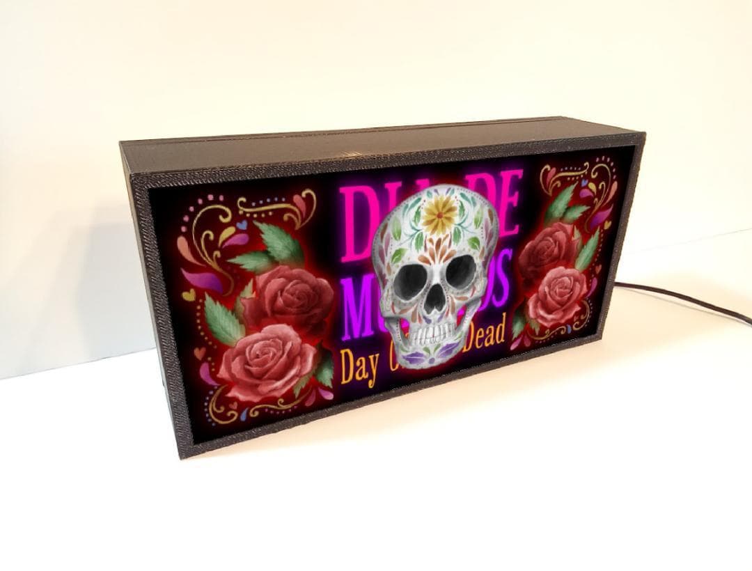 メキシカンスカル 死者の日 カラベラ テキーラ 看板 置物 雑貨 ライトBOX