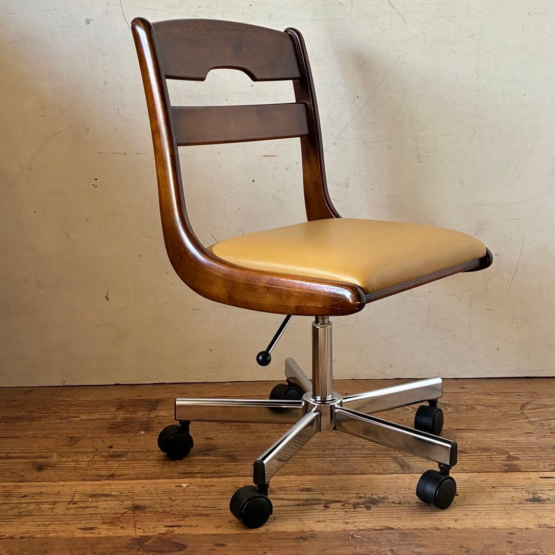 カリモク ヴィンテージ 昇降式 デスクチェア キャスター レトロ