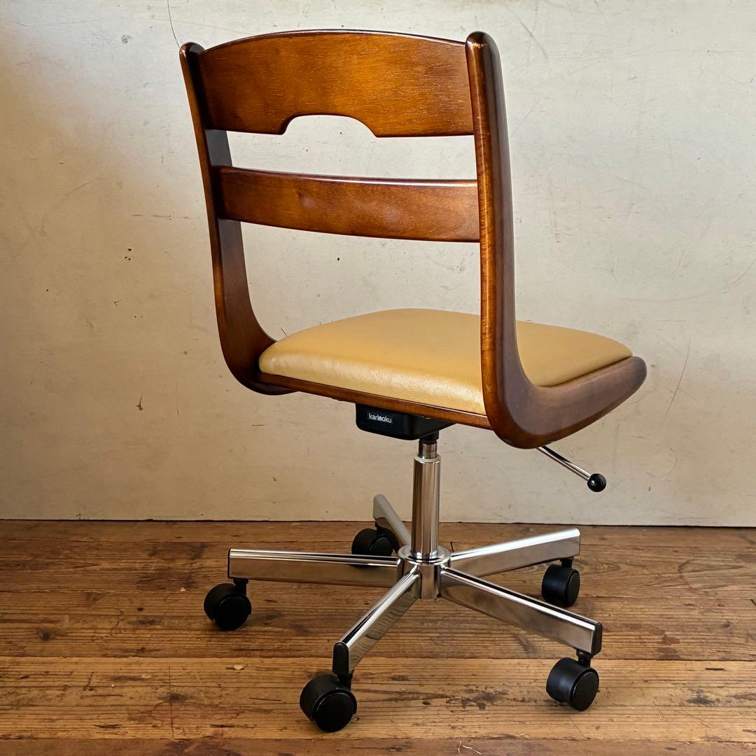 カリモク ヴィンテージ 昇降式 デスクチェア キャスター レトロ