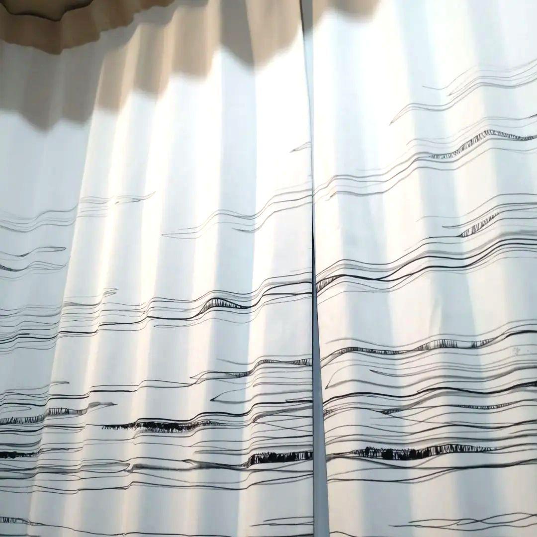 波模様ドレープカーテン