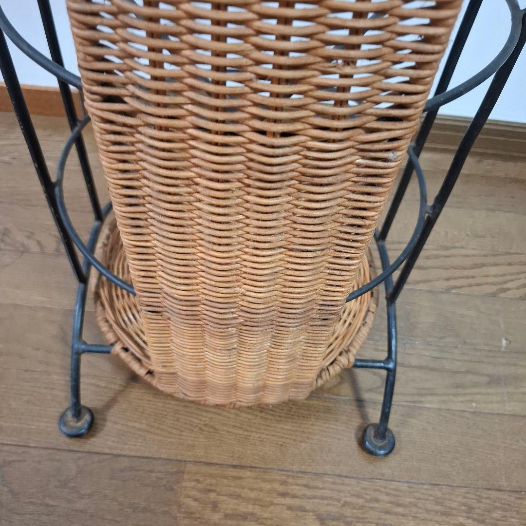 アンティーク調 アイアンフレーム 6段 ラタンラック 飾り棚 花台レトロ