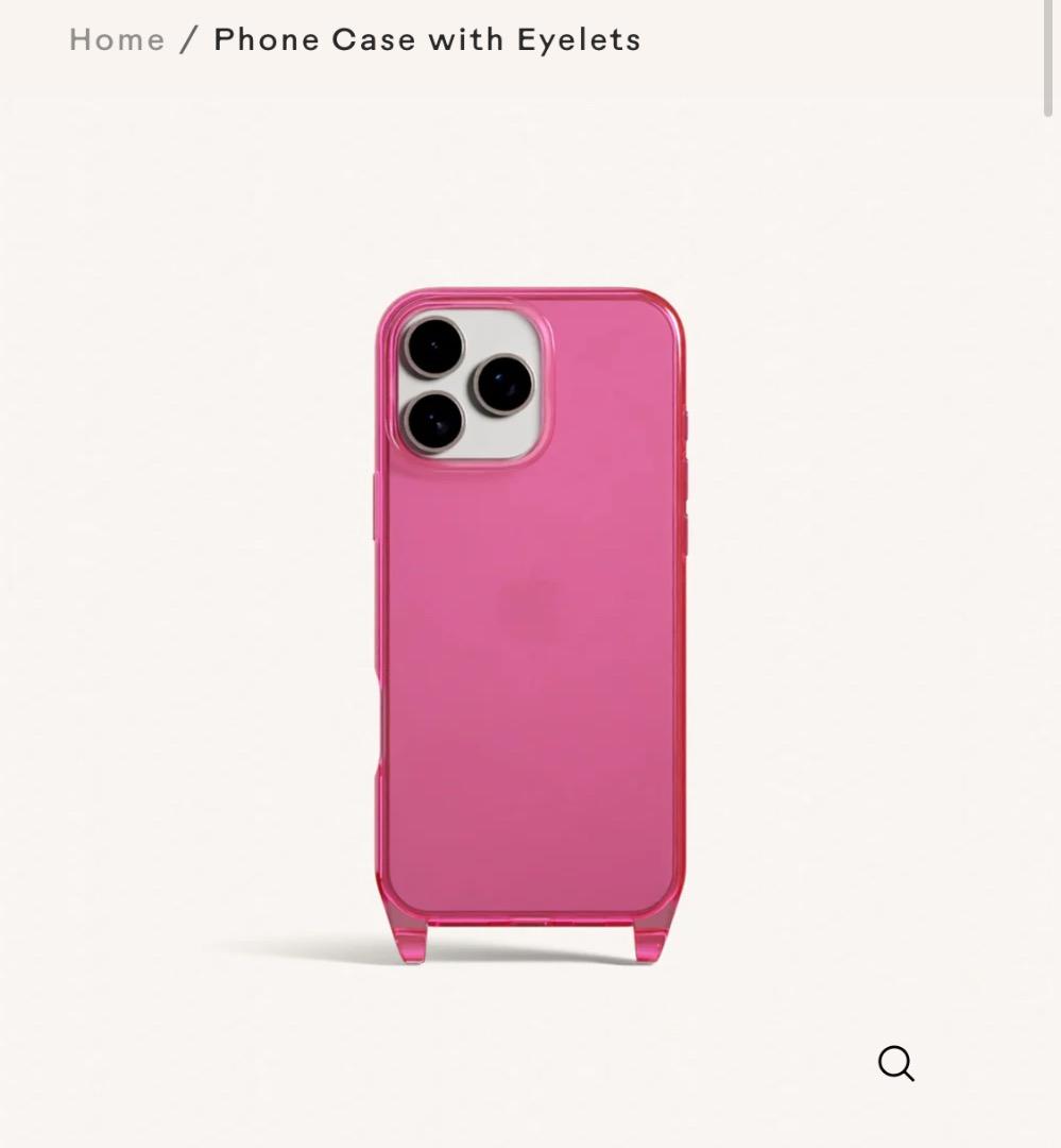 iPhone 16 pro用 クリアーピンク　ケース　ストラップ適応