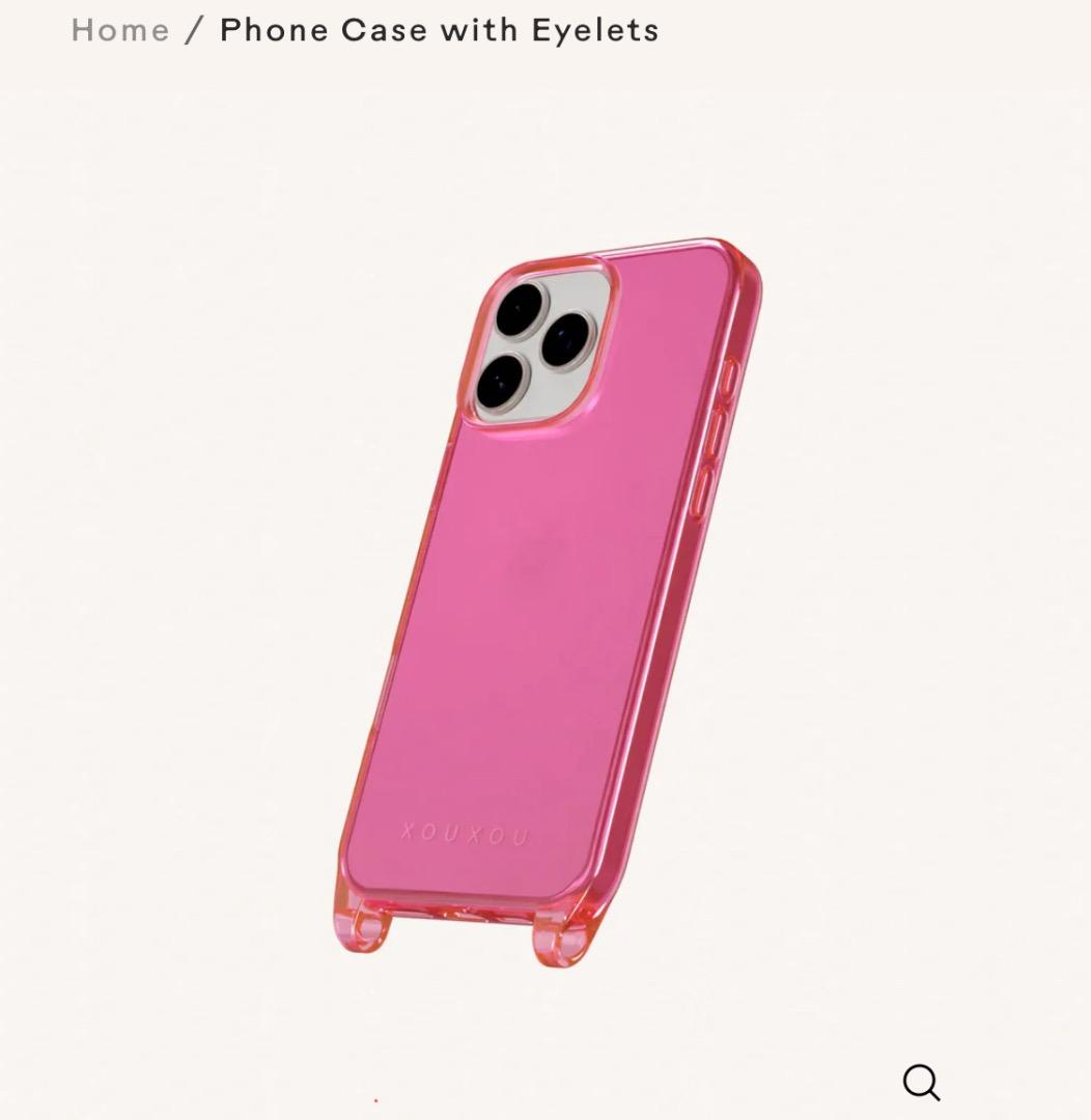 iPhone 16 pro用 クリアーピンク　ケース　ストラップ適応