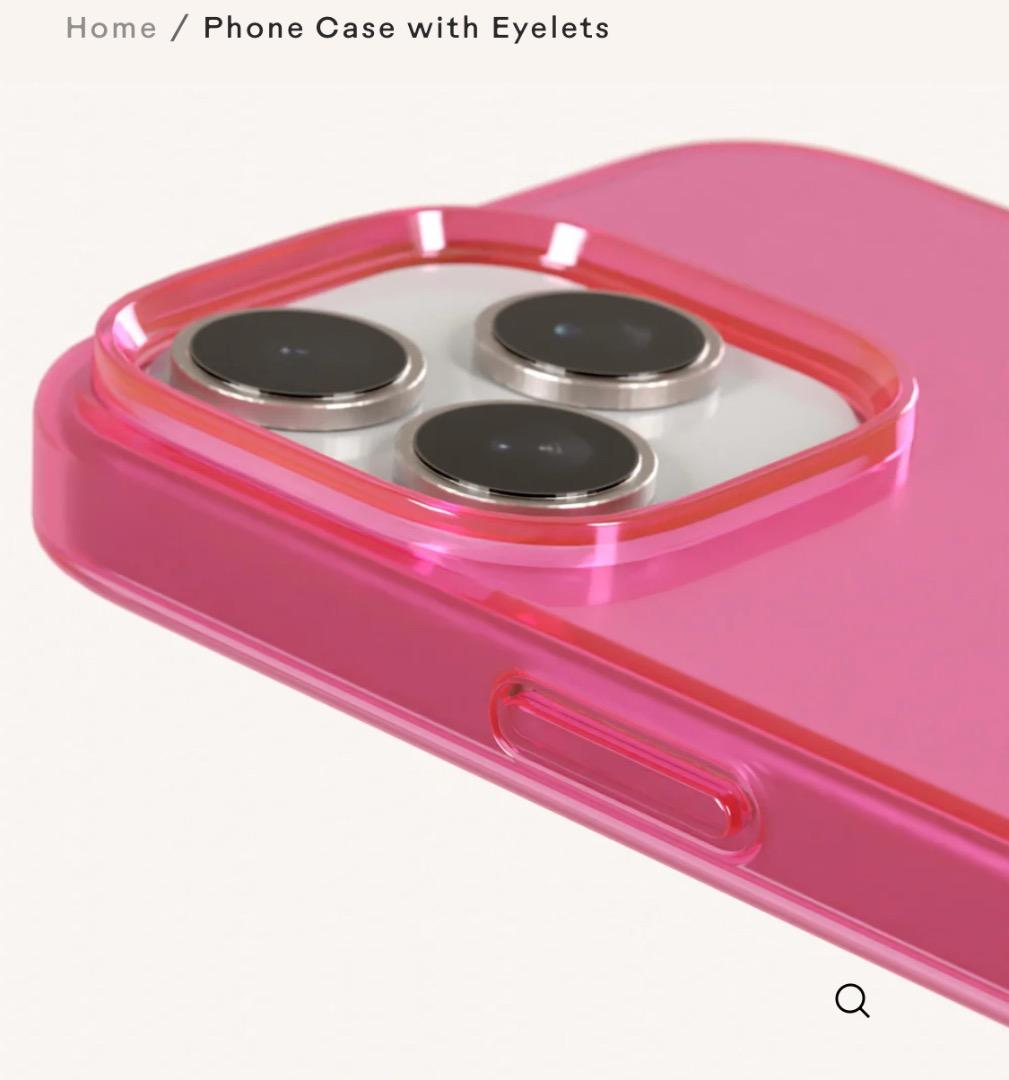 iPhone 16 pro用 クリアーピンク　ケース　ストラップ適応