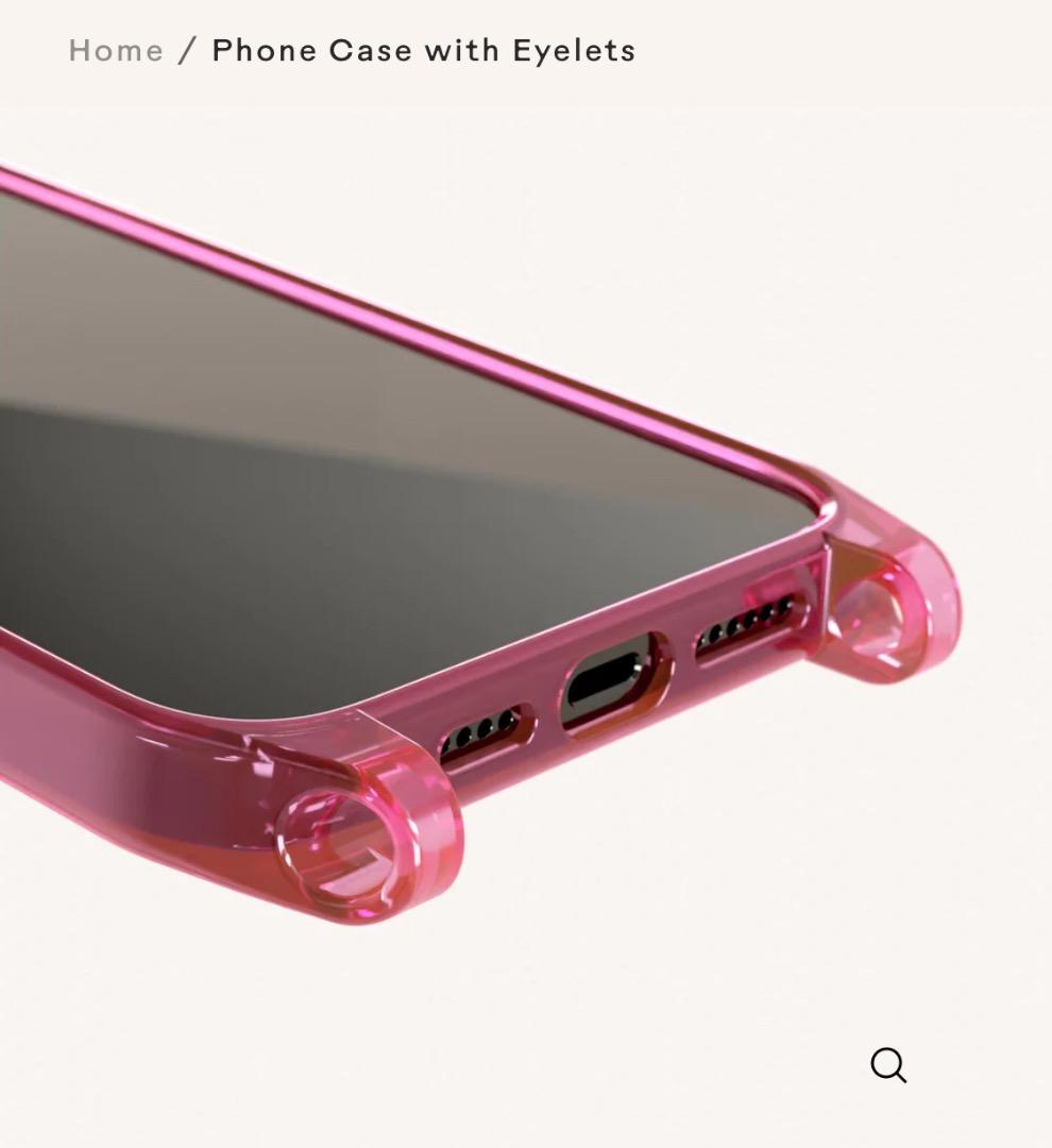 iPhone 16 pro用 クリアーピンク　ケース　ストラップ適応
