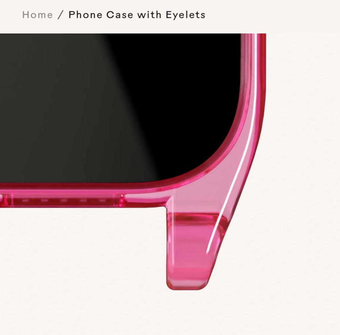 iPhone 16 pro用 クリアーピンク　ケース　ストラップ適応