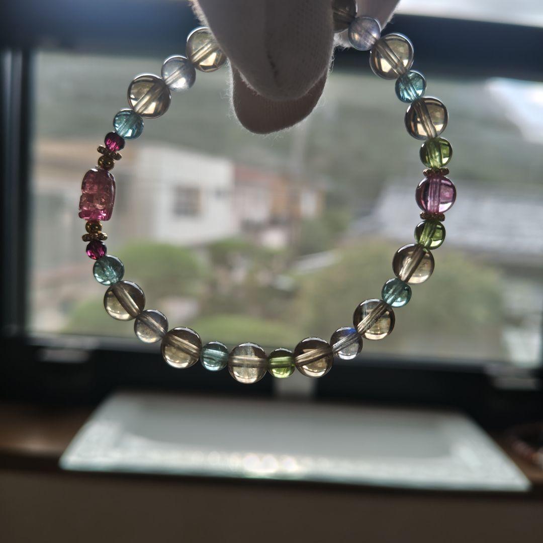 新作♡ピンクトルマリン貔貅の華奢ブレス