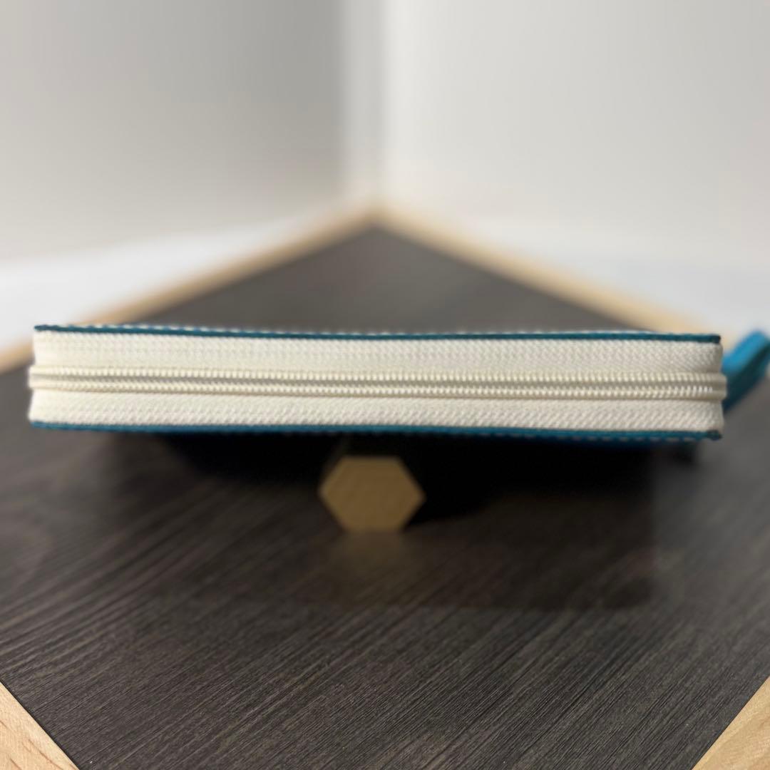 本革 ラウンドファスナー長財布 ラウンドジップ長財布 ハンドメイド ブルー 青