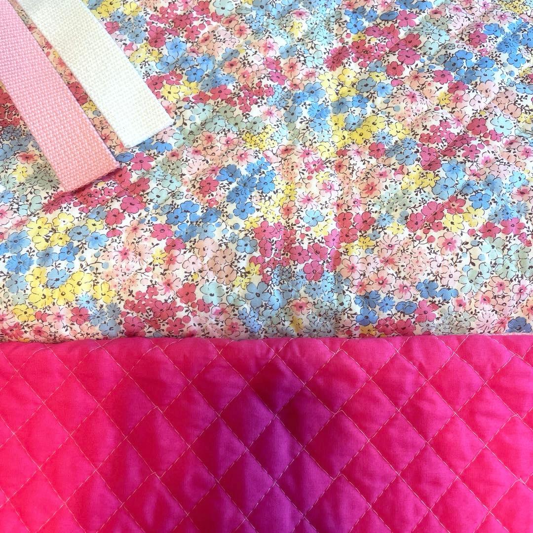 【オーダーメイド】入園入学グッズ　ピンク花柄×薄ピンク