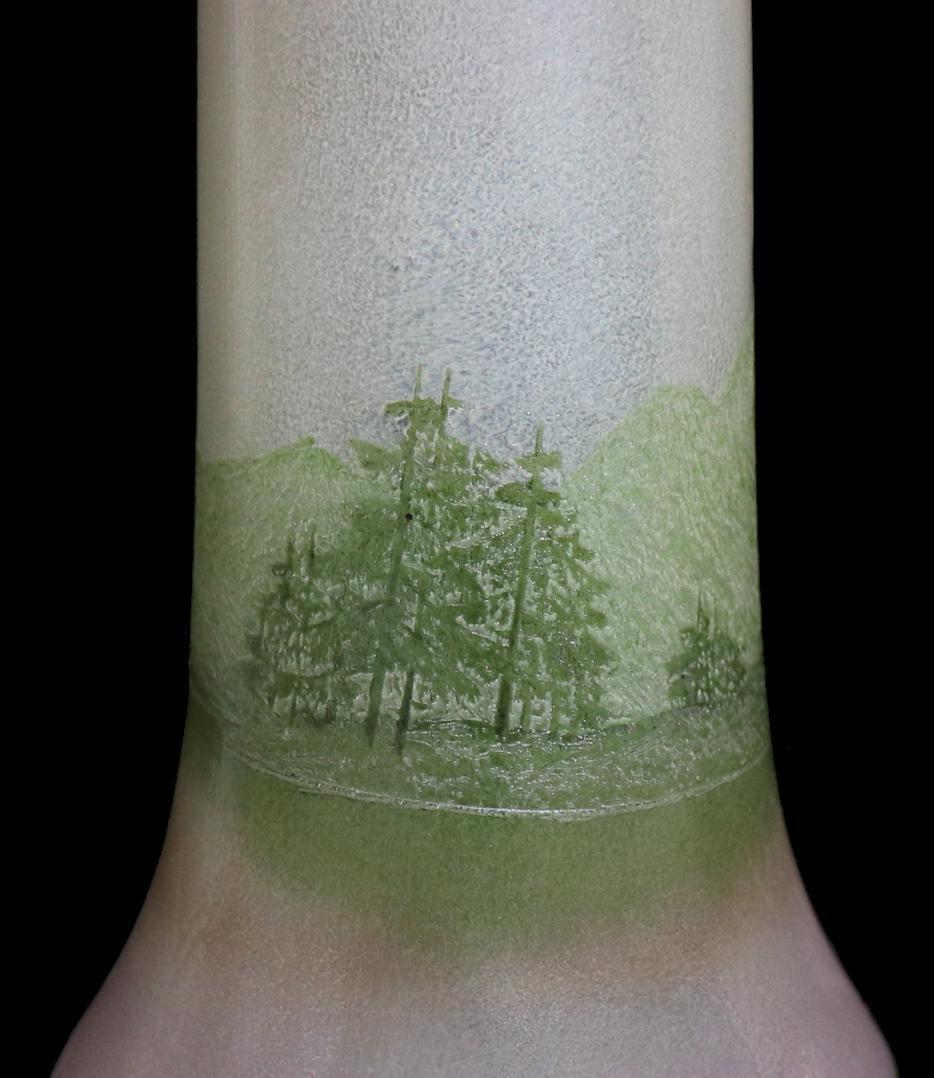 フランソワ・テオドール・ルグラ 26cm 丸型 湖水風景文 アンティーク大型花瓶