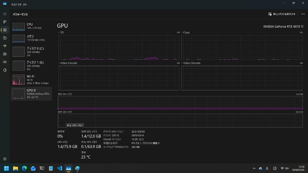 OMEN デスクトップPC i7-13700F 128GB RTX4070ti