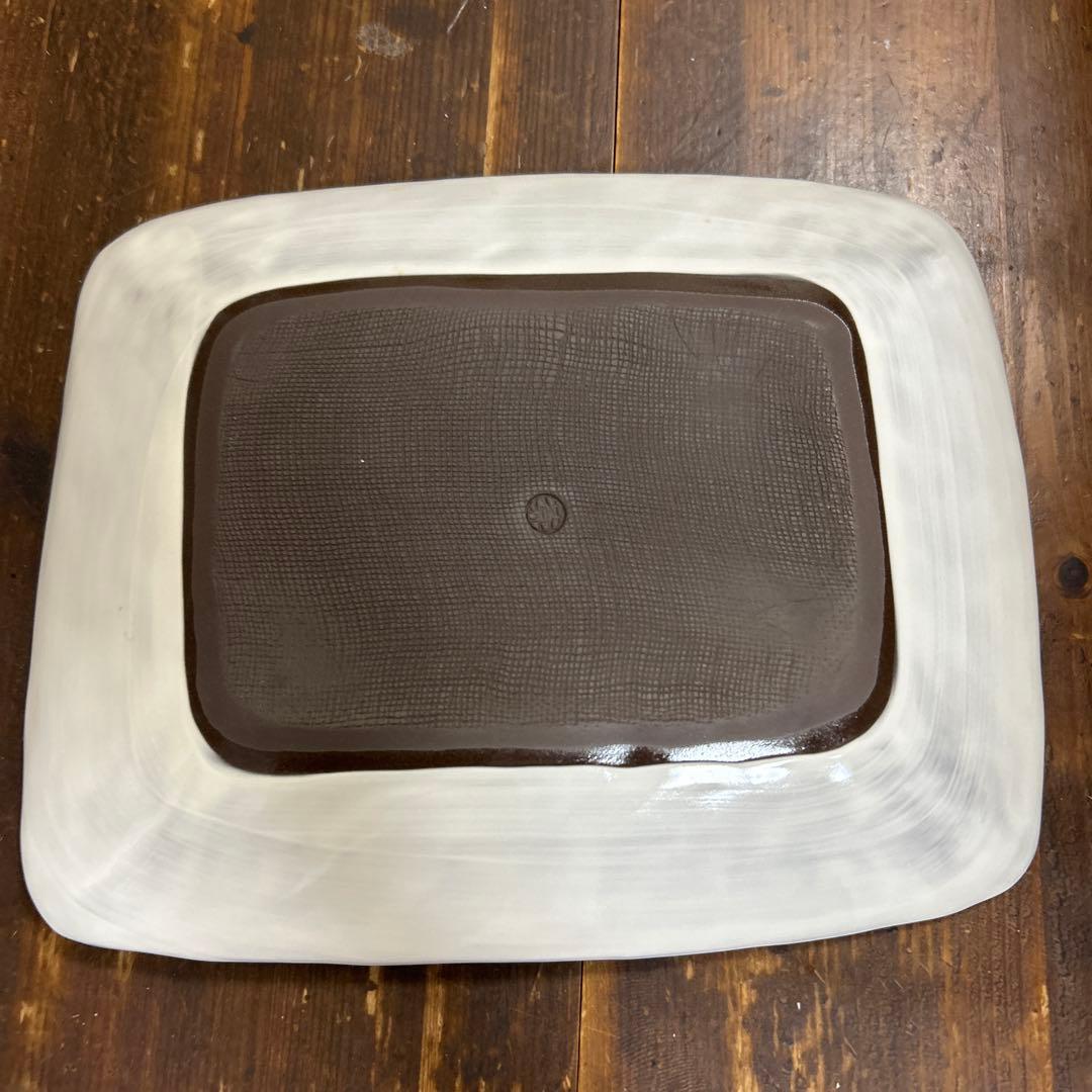 京都　京焼　清水焼　とうあん　陶葊　　角皿　四角皿　ほおづき　カラスウリ