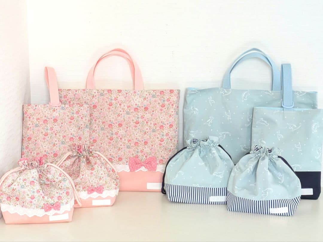 ハンドメイド　入園入学セットレッスンバックお着替え袋　お弁当袋保温保冷　男の子