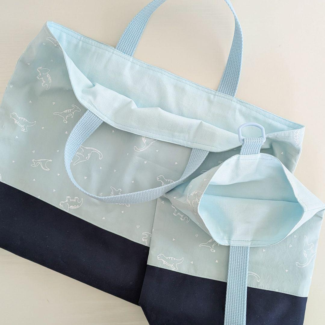 ハンドメイド　入園入学セットレッスンバックお着替え袋　お弁当袋保温保冷　男の子