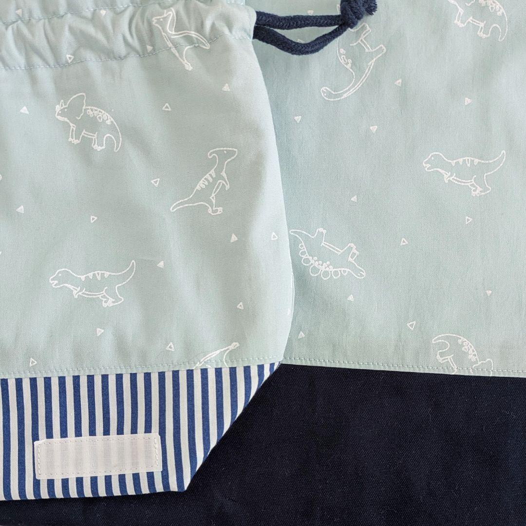 ハンドメイド　入園入学セットレッスンバックお着替え袋　お弁当袋保温保冷　男の子