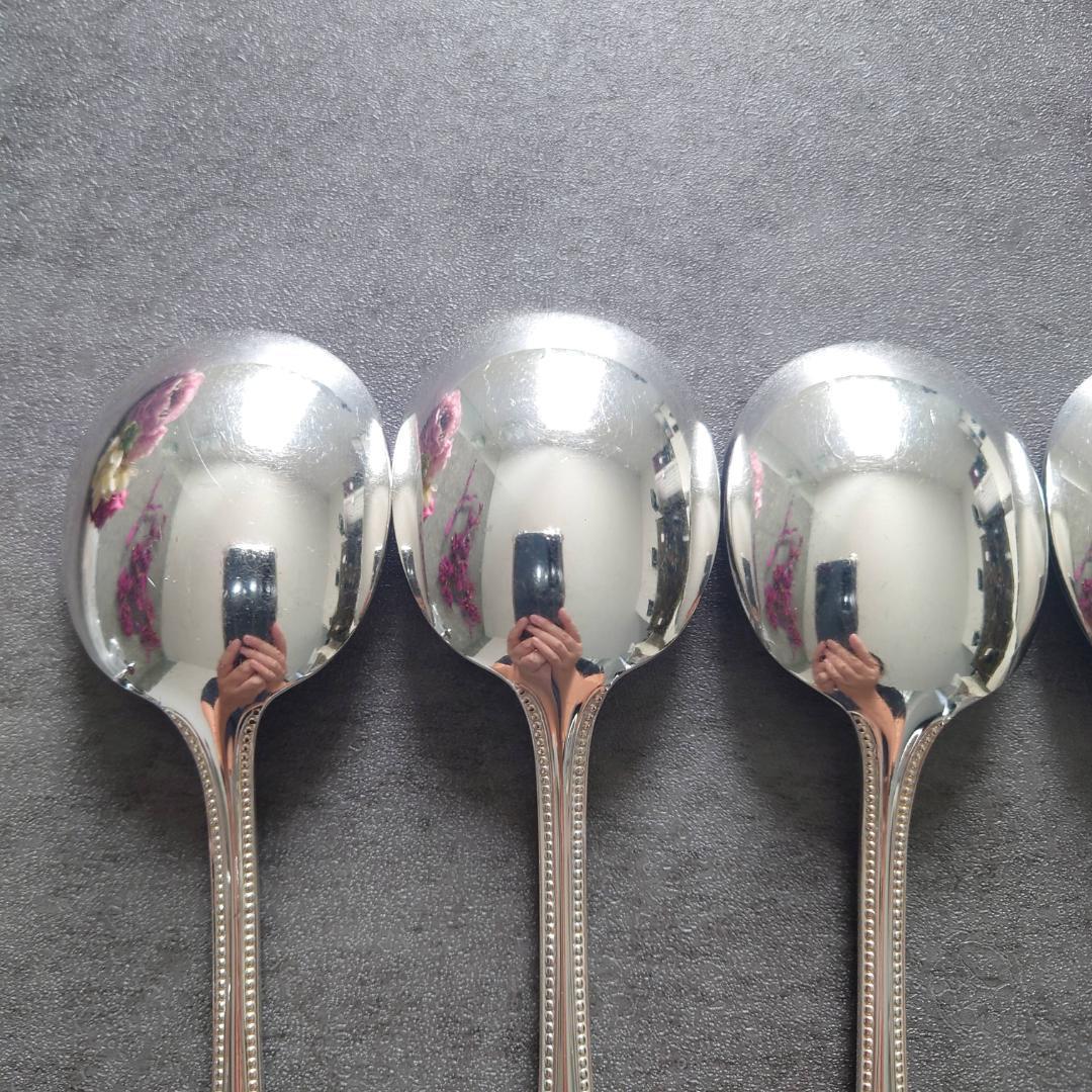 美品 クリストフル パール コンソメスプーン 6点