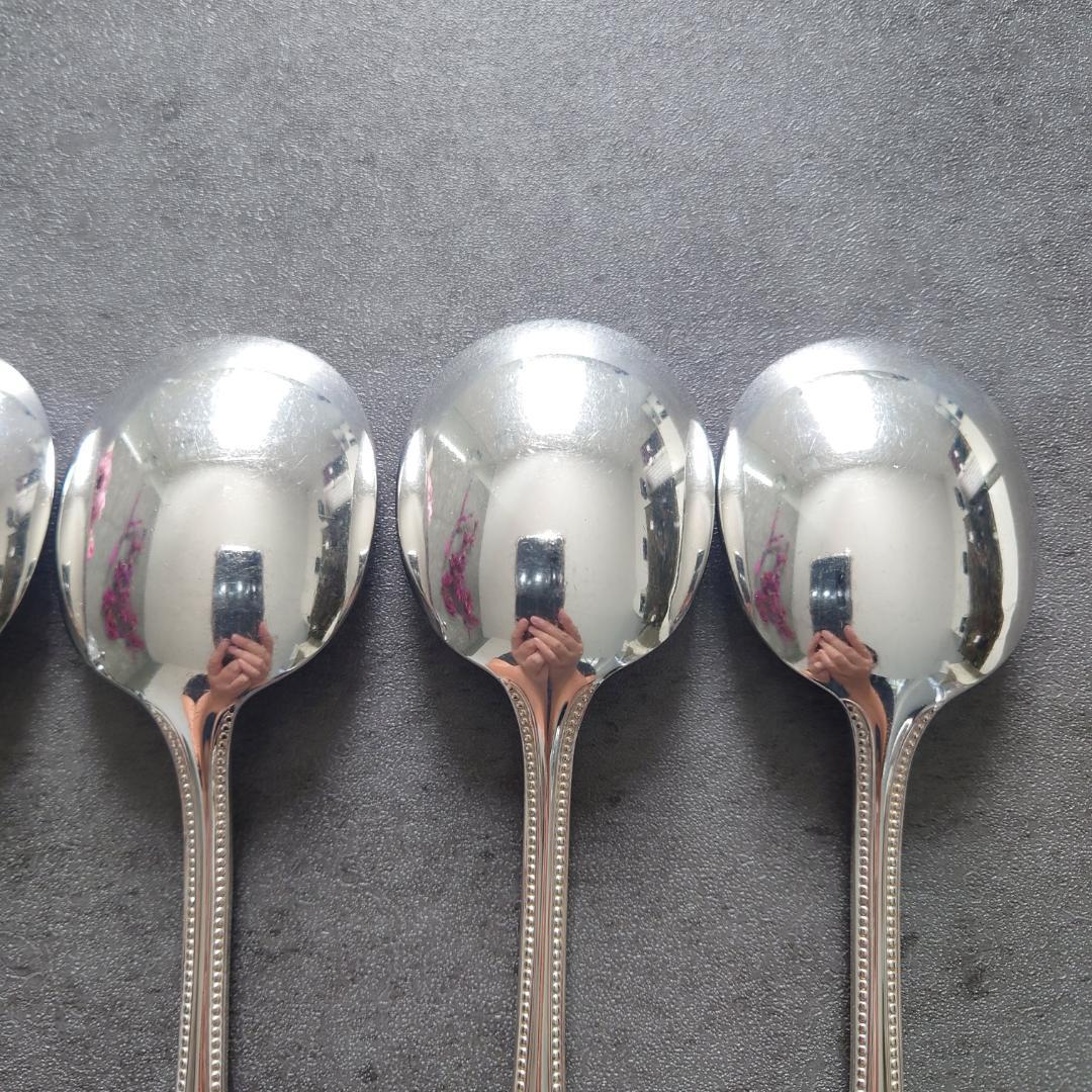 美品 クリストフル パール コンソメスプーン 6点