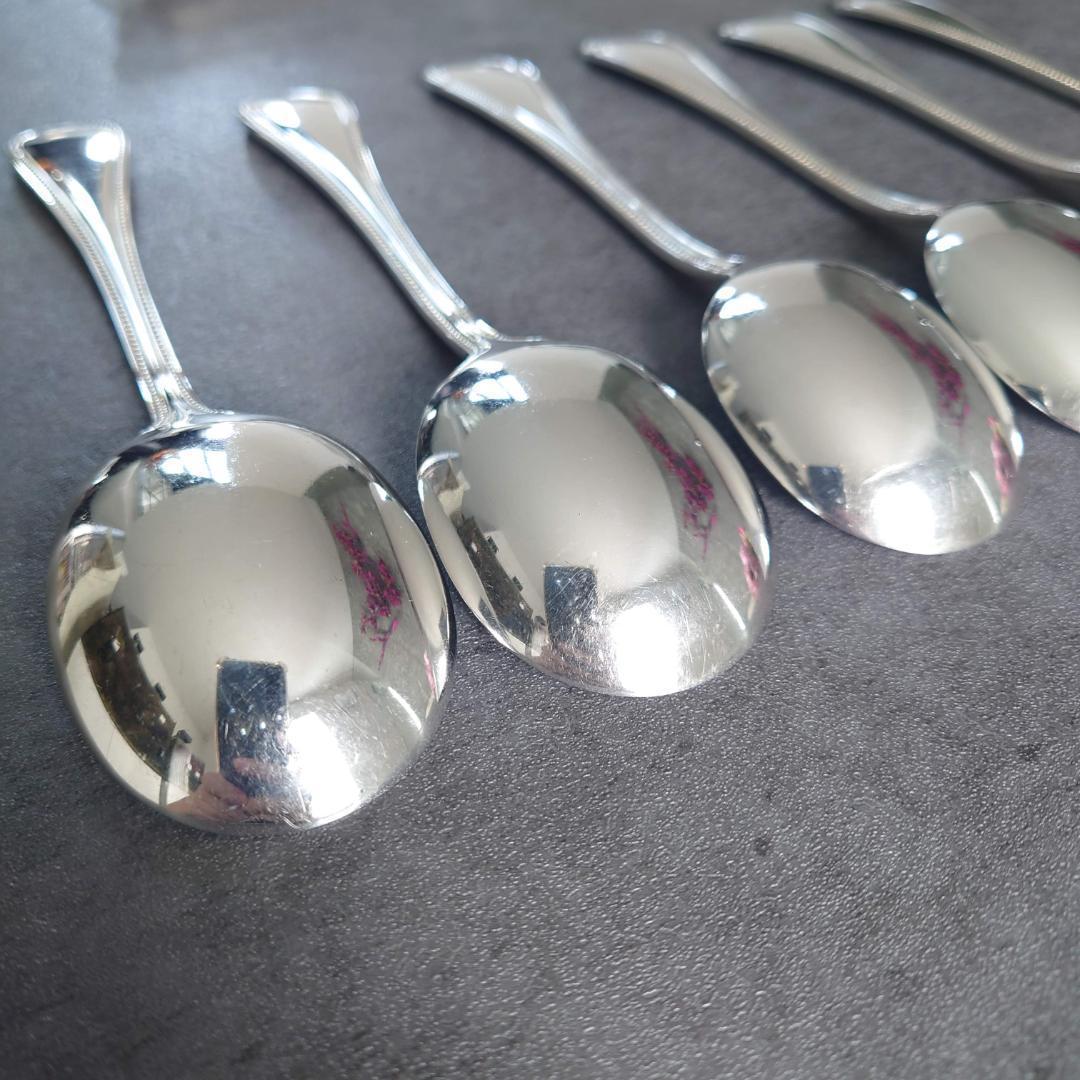 美品 クリストフル パール コンソメスプーン 6点