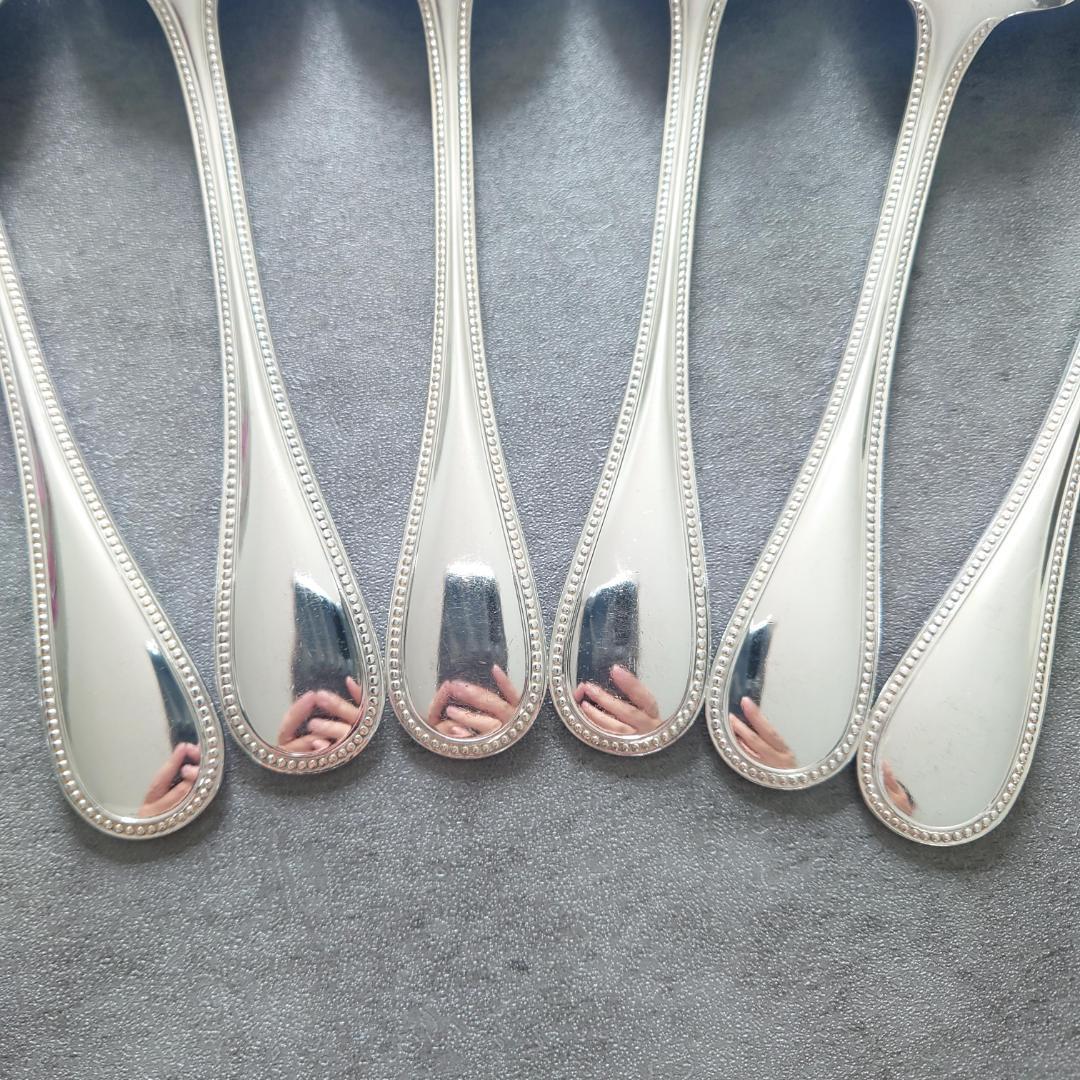 美品 クリストフル パール コンソメスプーン 6点