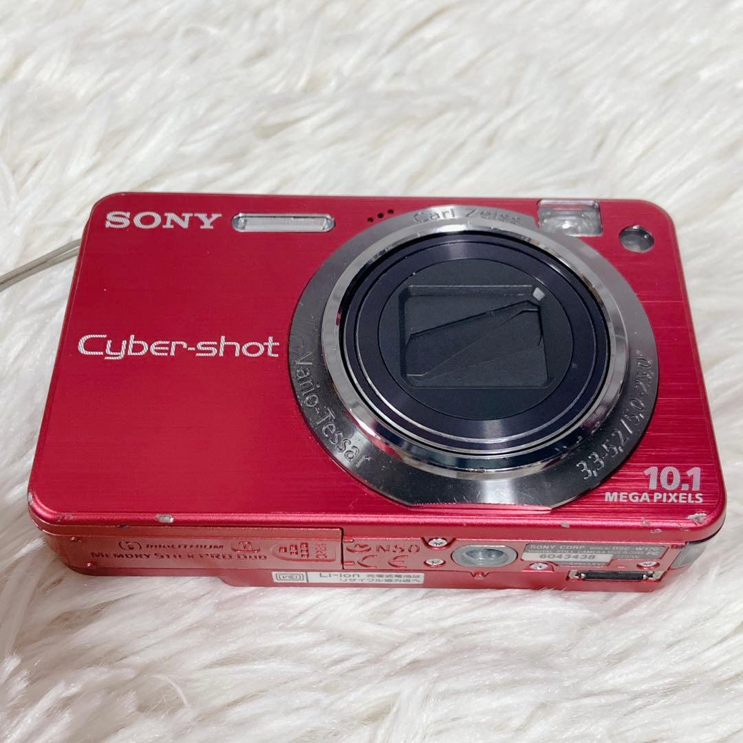 【美品】 SONY ソニー DSC-W170 デジカメ バッテリー レッド
