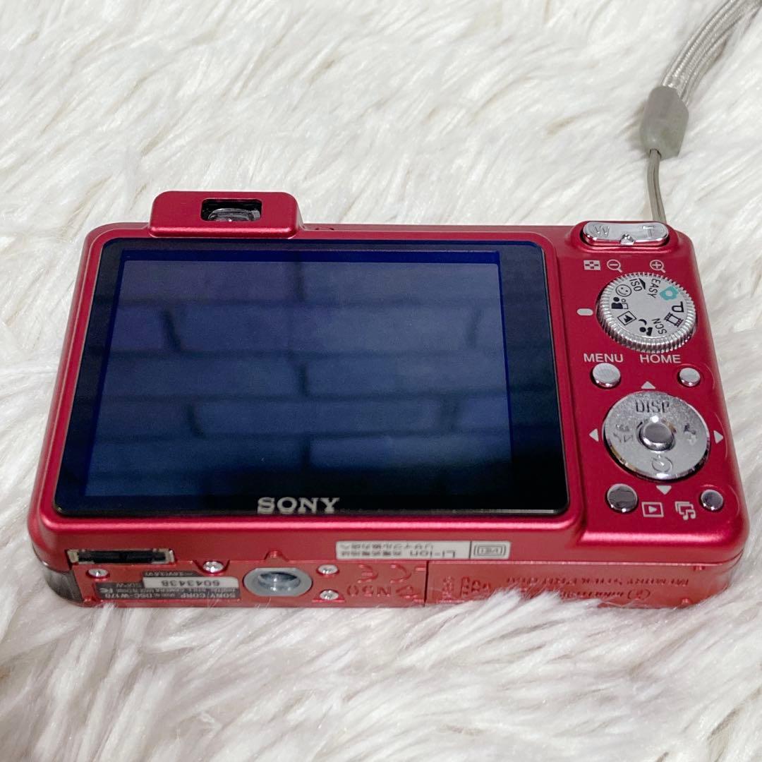 【美品】 SONY ソニー DSC-W170 デジカメ バッテリー レッド