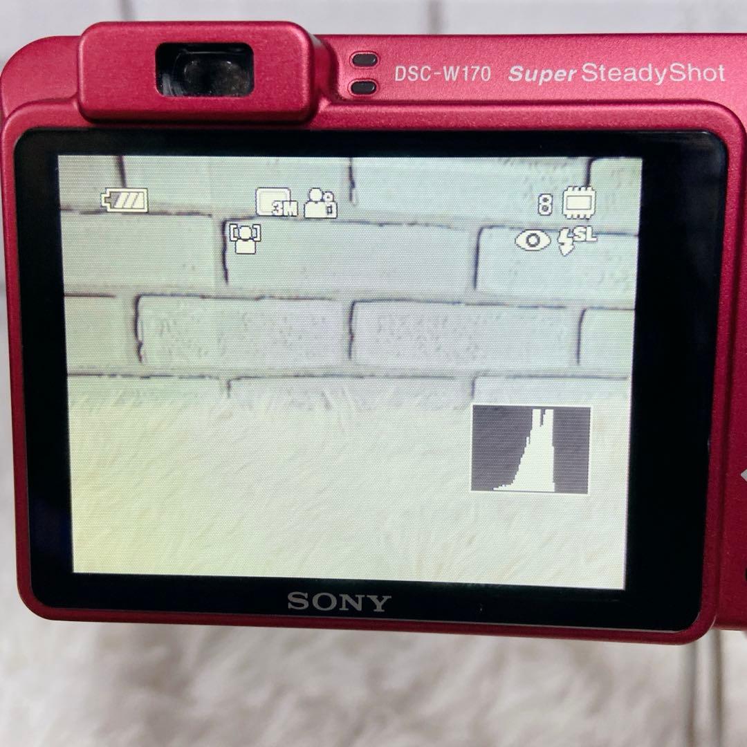 【美品】 SONY ソニー DSC-W170 デジカメ バッテリー レッド