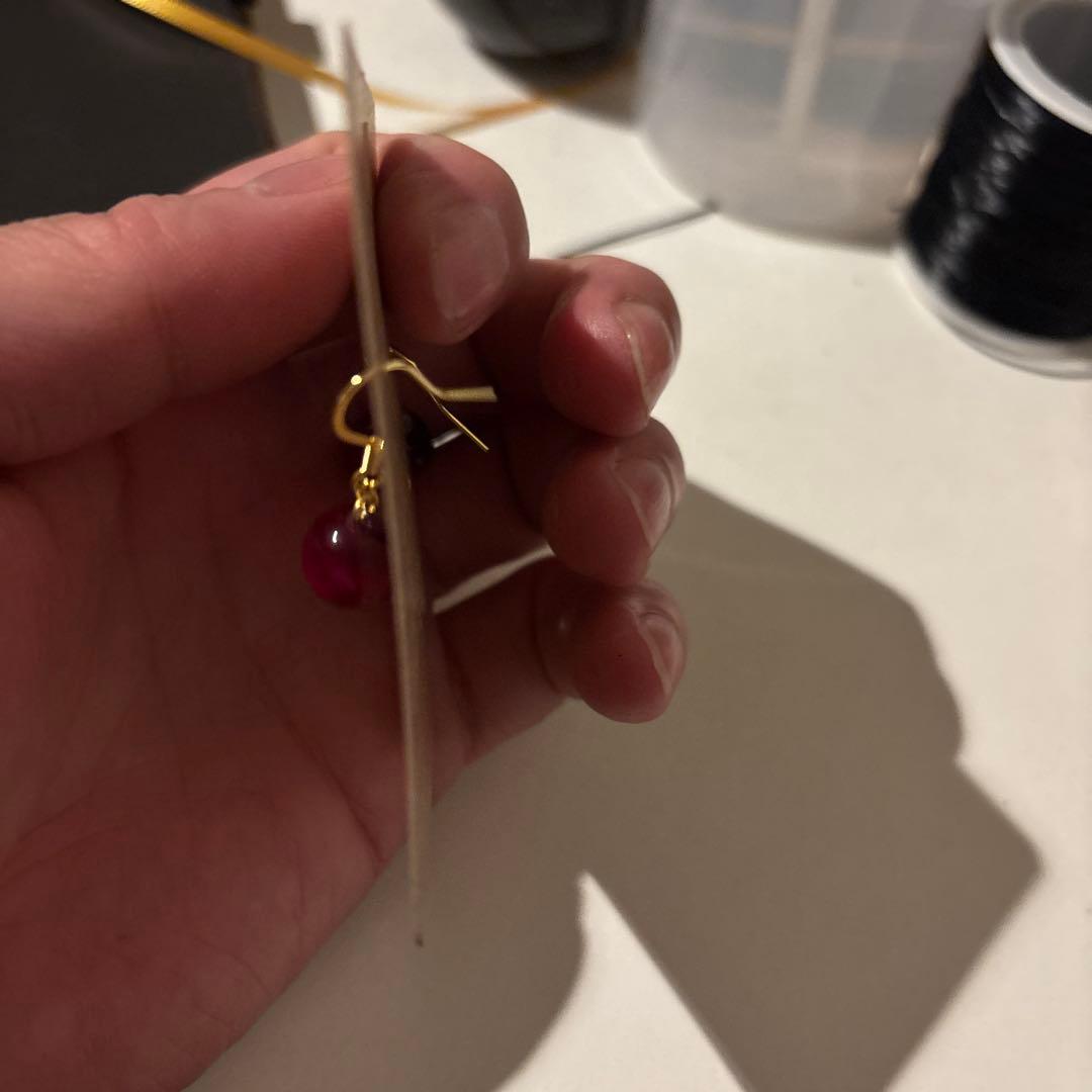 ローズタイガーアイたんのピアスたん！綺麗！