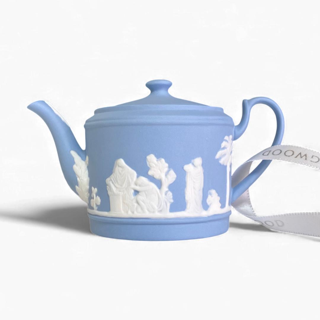 ウェッジウッド ティーポット オーナメント ペールブルー ホリデイ 陶器 箱付