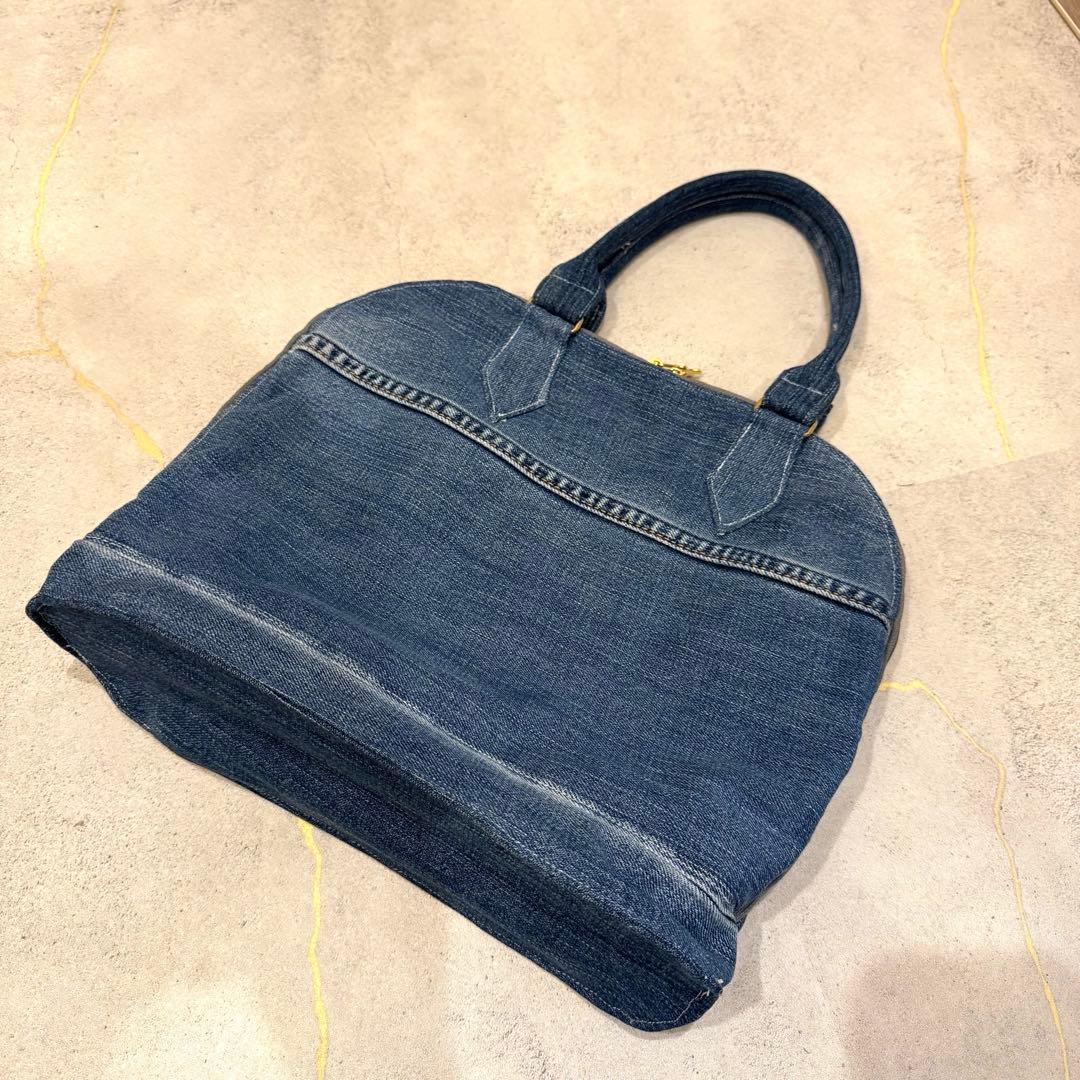 NO17 ハンドメイド　デニムボストンバッグ　デニムリメイク　トートバッグ