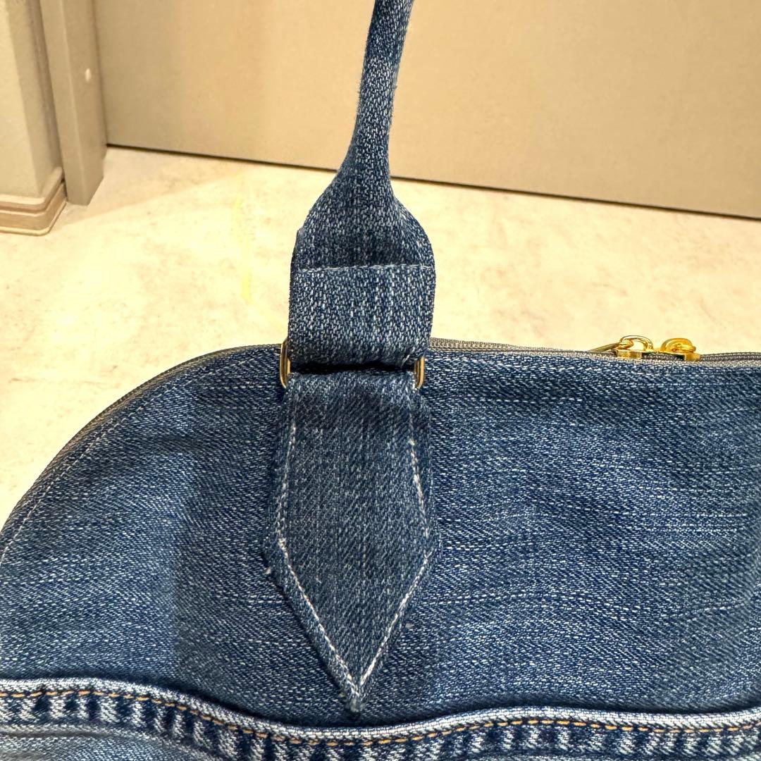 NO17 ハンドメイド　デニムボストンバッグ　デニムリメイク　トートバッグ