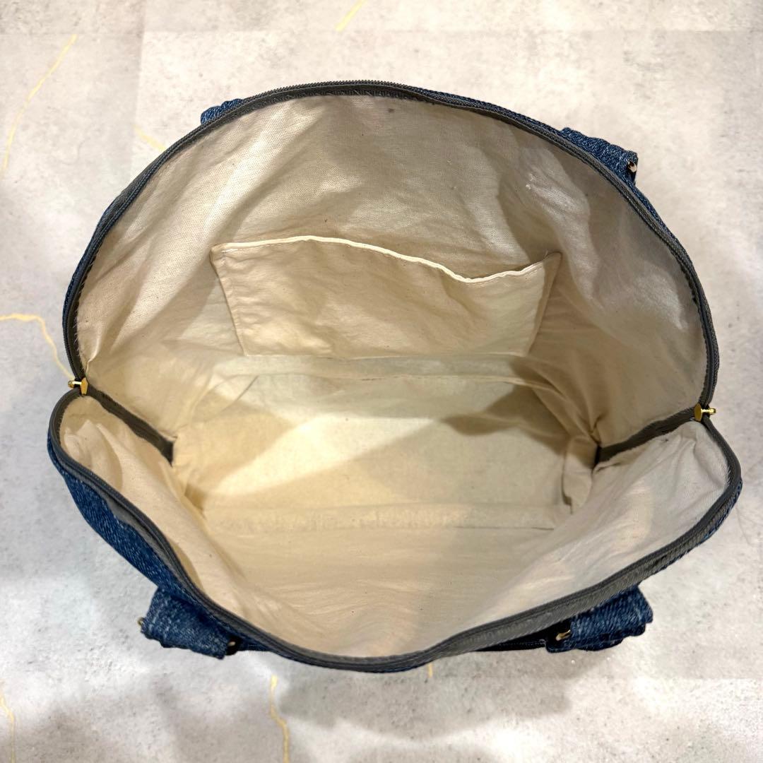 NO17 ハンドメイド　デニムボストンバッグ　デニムリメイク　トートバッグ