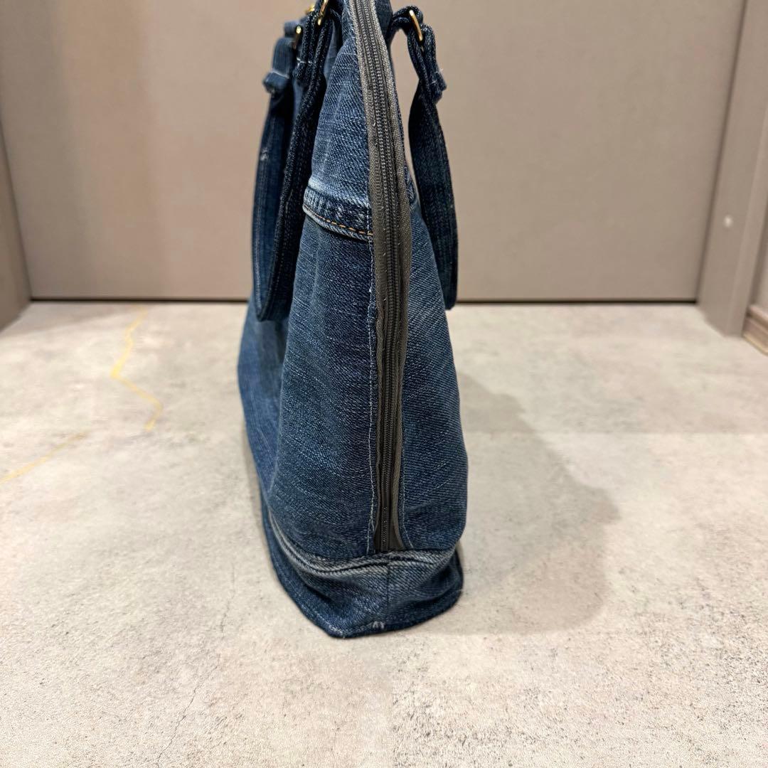 NO17 ハンドメイド　デニムボストンバッグ　デニムリメイク　トートバッグ