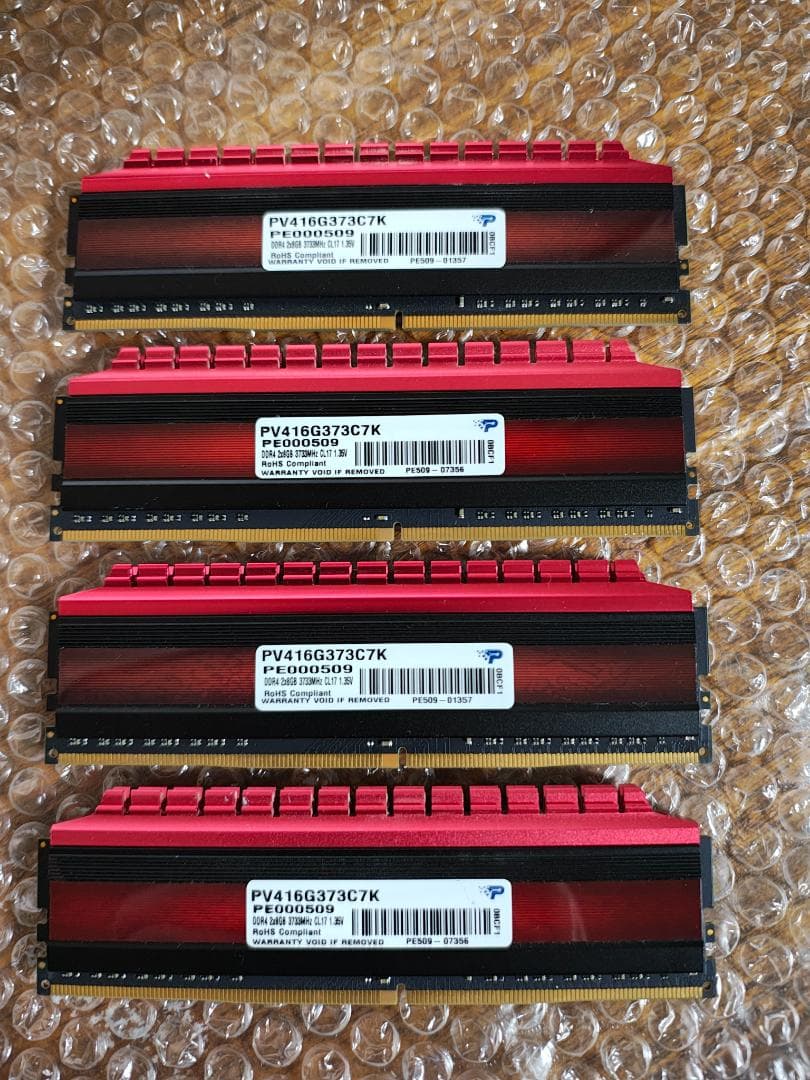 DDR4 32GB（8GB×4枚） 3733MHz Patriot 動作確認済