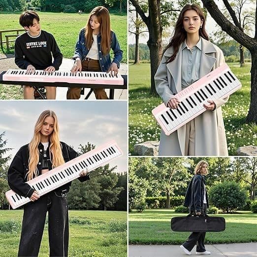 電子ピアノ 88鍵盤 折り畳み式 キーボード タッチレスポンス鍵盤 4ユニット