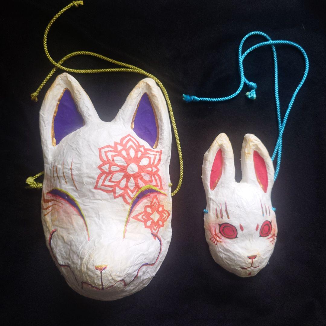 だいきょ屋 狐面 兎面 お面 ウサギ