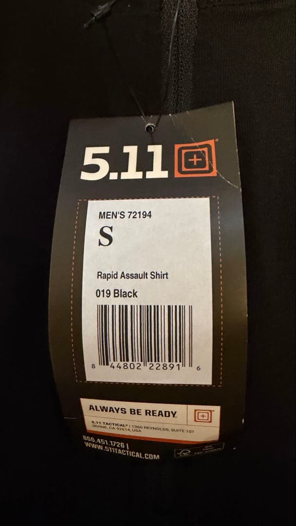 5.11タクティカル Rapid Assault Shirt Sサイズ